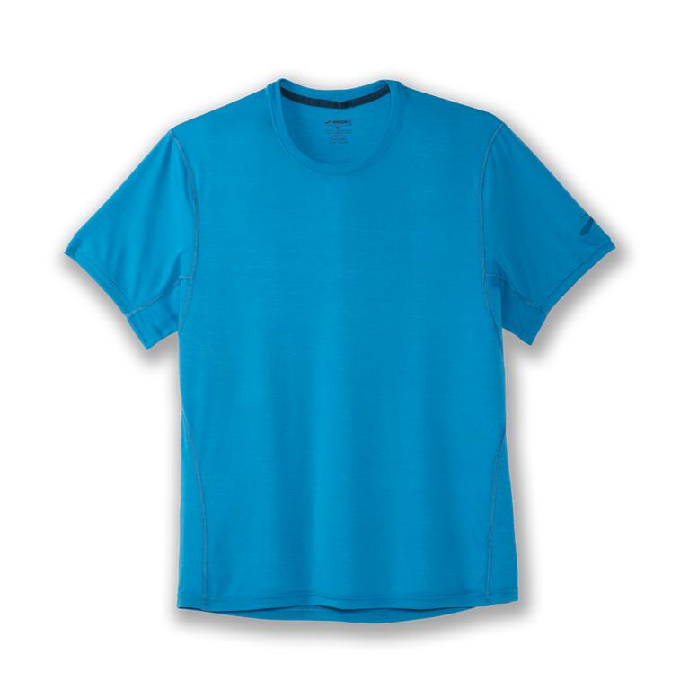 Brooks Distance Men's Short Sleeve Running Shirt - Electric Blue (97802-LANW)
